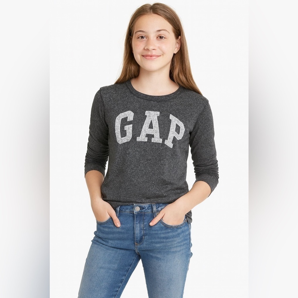 Gap Long Sleeve Gray Girls Shirt Large 10/14